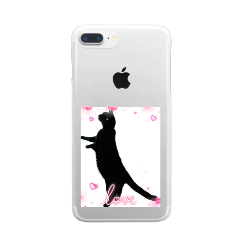 キュン💘シルエットにゃんこ キュンな猫 Clear Smartphone Case