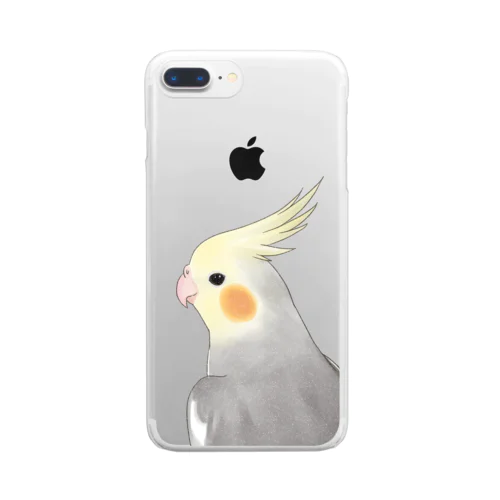 見つめるオカメインコちゃん【まめるりはことり】 Clear Smartphone Case