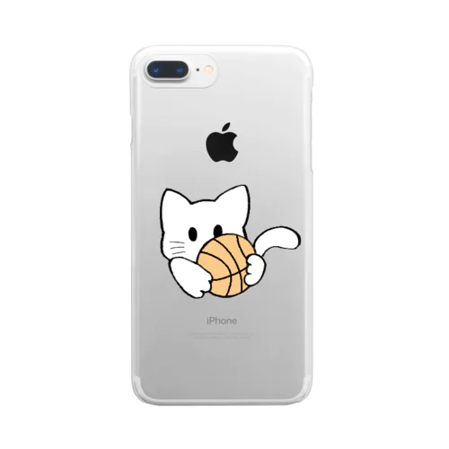 ねこ【白】 Clear Smartphone Case