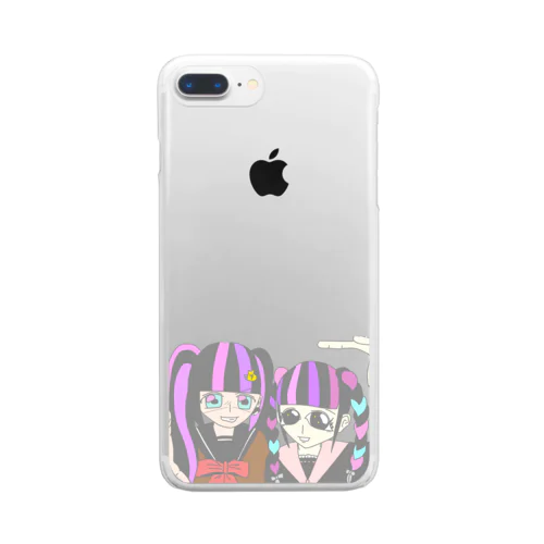 ふゅ〜じょん タテ Clear Smartphone Case