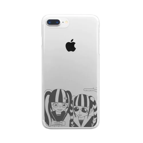 ふゅ〜じょん 白黒 Clear Smartphone Case