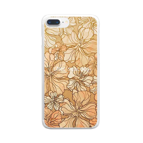 pink gold flowers スマホケース Clear Smartphone Case