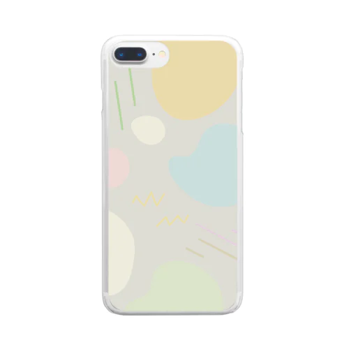 くすみカラー Clear Smartphone Case