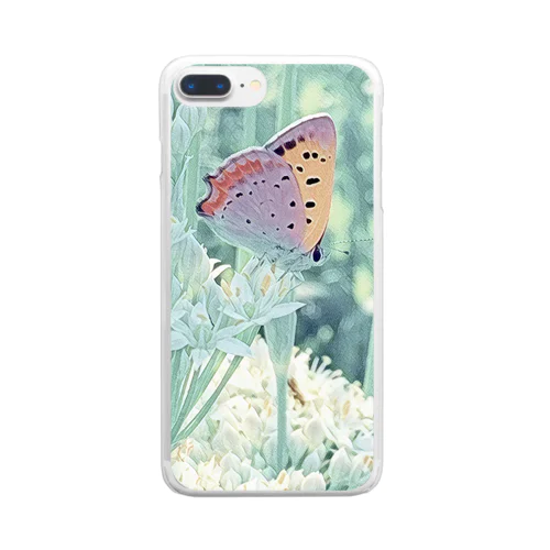 ベニシジミとニラの花 Clear Smartphone Case