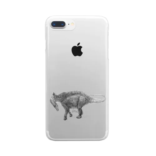 Amargasaurus（白黒） Clear Smartphone Case