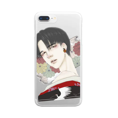 和柄人物絵 Clear Smartphone Case