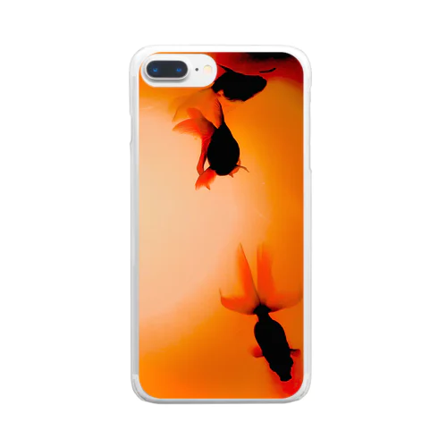 シルエット金魚グラフィック Clear Smartphone Case