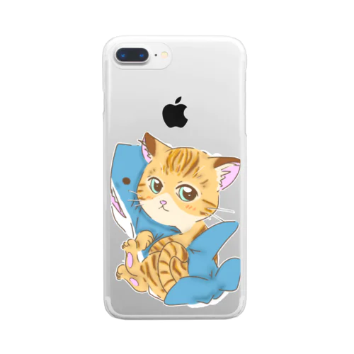 サメ好き猫さん Clear Smartphone Case