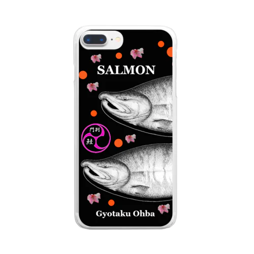 鮭（SALMON；桜；巴；卵） （門別 鮭） あらゆる生命たちへ感謝をささげます。 Clear Smartphone Case