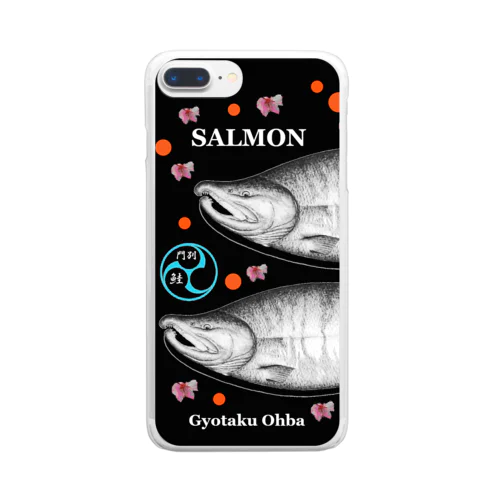 鮭（SALMON；桜；巴；卵） （門別 鮭） あらゆる生命たちへ感謝をささげます。 Clear Smartphone Case