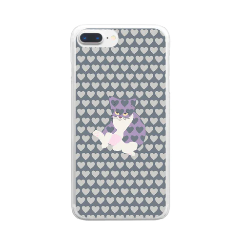 ふてこいねこ[ハート] Clear Smartphone Case