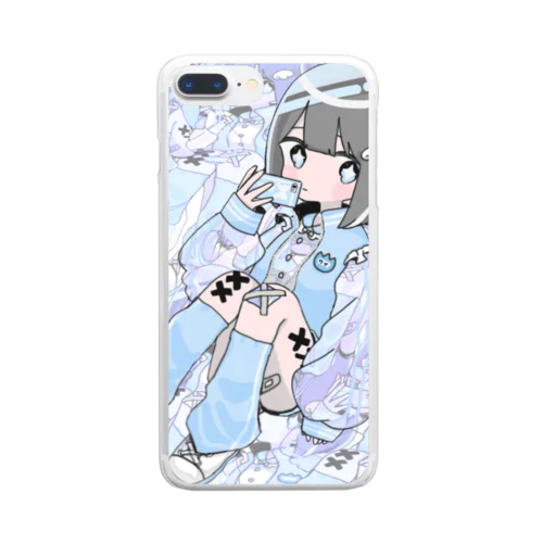 水色幼稚ボブ Clear Smartphone Case