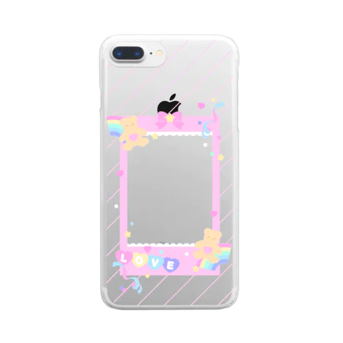 推しチェキスマホケース♡デコClear Clear Smartphone Case