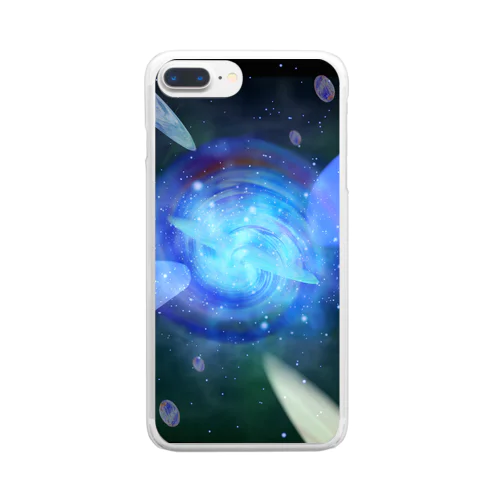 渦の星雲に引き込まれる惑星 Clear Smartphone Case