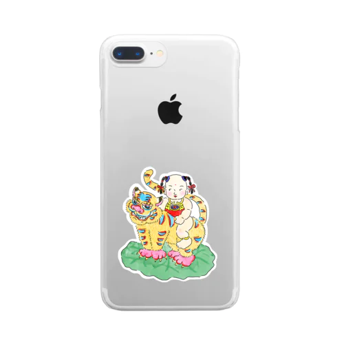 虎と少年 Clear Smartphone Case