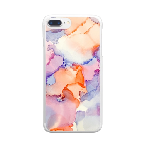 alcohol ink art Clear Smartphone Case