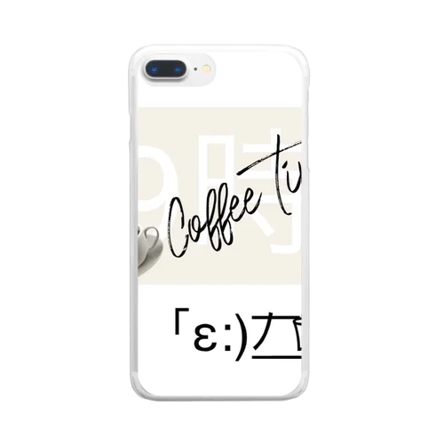 koozieくんの9時にcoffee time☕ Clear Smartphone Case