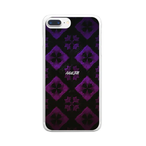 グラデーション(紫×ピンク)模様 Clear Smartphone Case