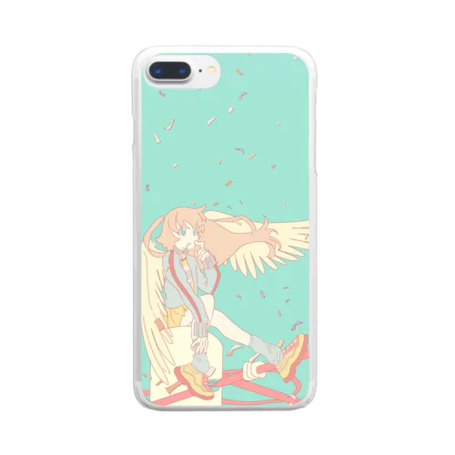 天使なピンク髪人間 Clear Smartphone Case