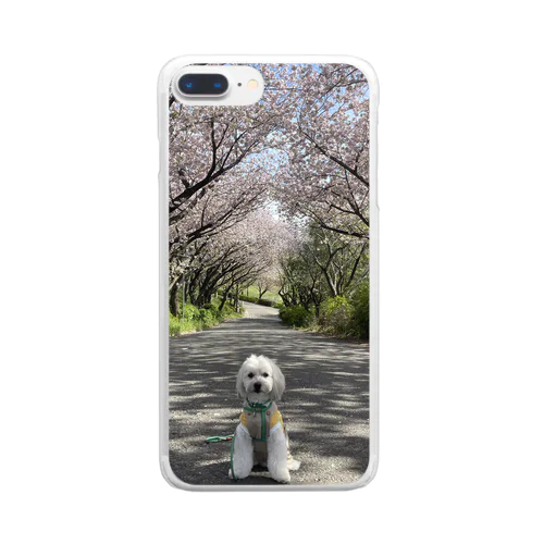 サニーと桜 Clear Smartphone Case