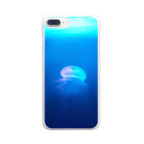 神秘的な海に漂うクラゲ Clear Smartphone Case