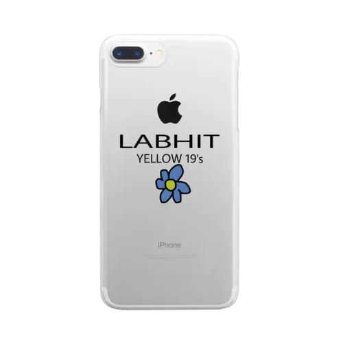 LABHIT ブルーフラワー 小物 クリアスマホケース