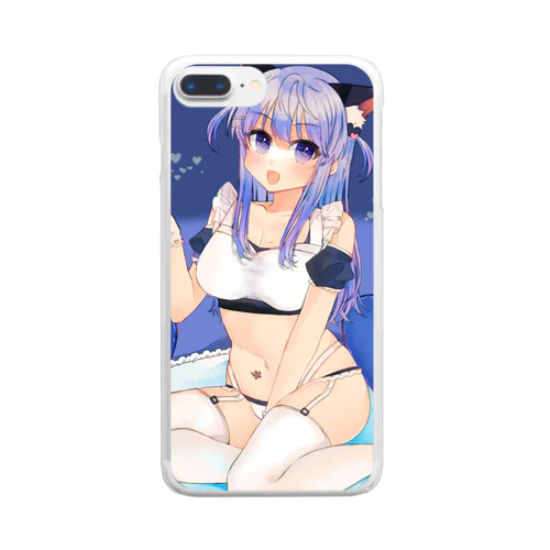 猫耳メイドの女の子 Clear Smartphone Case