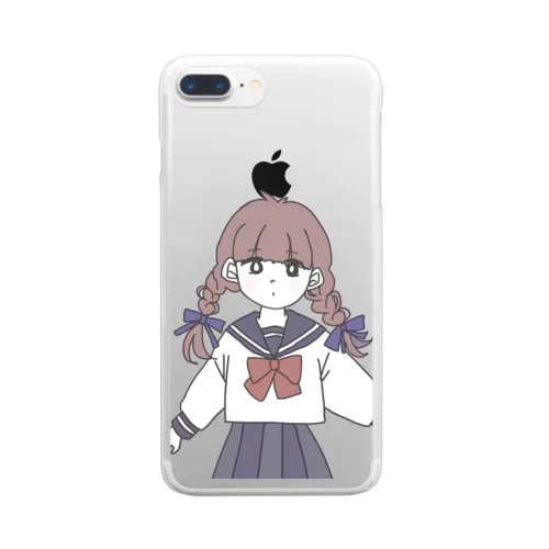 おさげちゃんセーラー服 Clear Smartphone Case