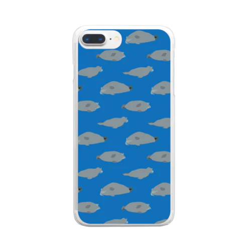 seal_pattern_blue Clear Smartphone Case