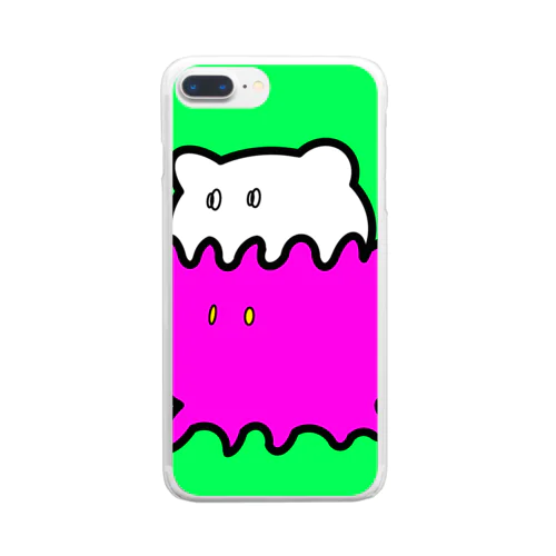 寄生された焦点ずれてるくん Clear Smartphone Case