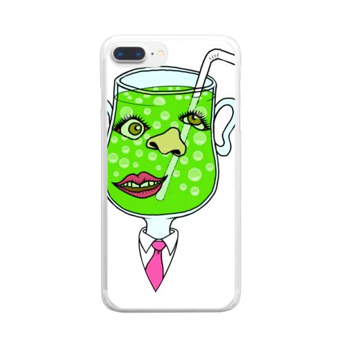 メロンソーダマン Clear Smartphone Case