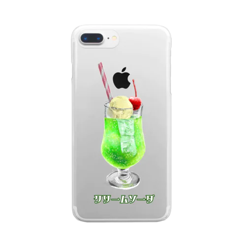 クリームソーダ/cream soda Clear Smartphone Case