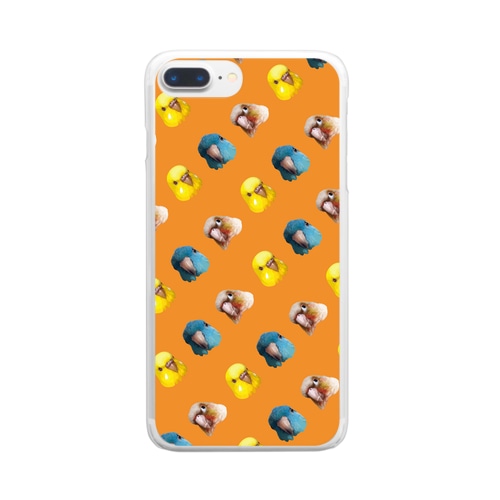 インコ3きょうだい（オレンジ） Clear Smartphone Case