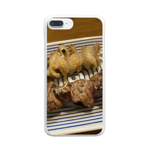 焼き鳥マスク Clear Smartphone Case