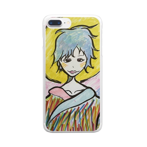 水色の子 Clear Smartphone Case