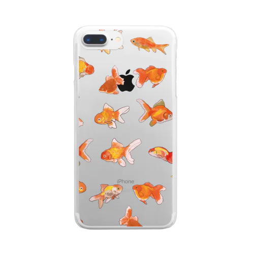 金魚集合（縦） Clear Smartphone Case