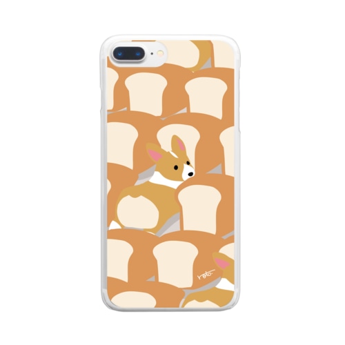 コーギー×食パン Clear Smartphone Case