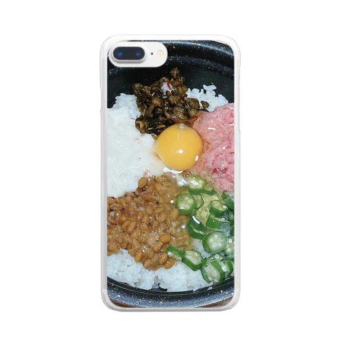 ネバネバ丼 Clear Smartphone Case