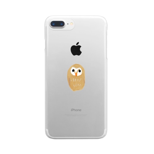 フクロウ（茶） Clear Smartphone Case