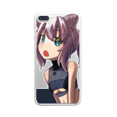 ケモ耳ポニーテールの女の子 Clear Smartphone Case