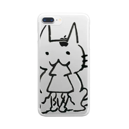 スルメイカとねこ。 Clear Smartphone Case