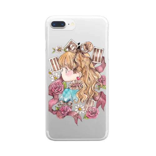 不思議の国のアリス×チョコレート/Atelier cinnamon Clear Smartphone Case