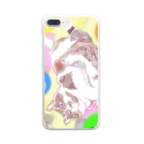 ふんわりカラフルすこちゃんｖ Clear Smartphone Case