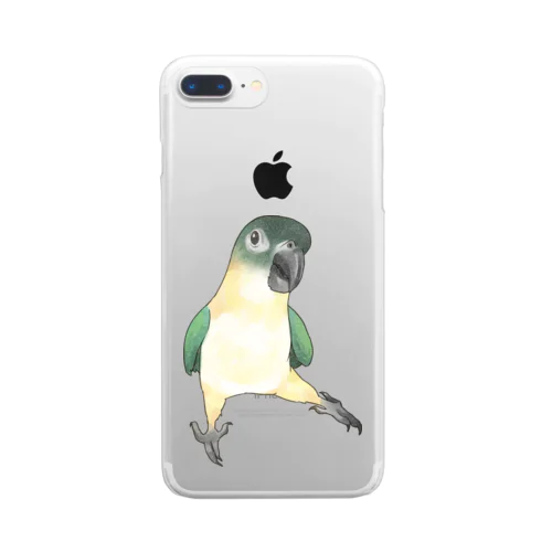 ご機嫌なズグロシロハラインコのカイ君【まめるりはことり】 Clear Smartphone Case