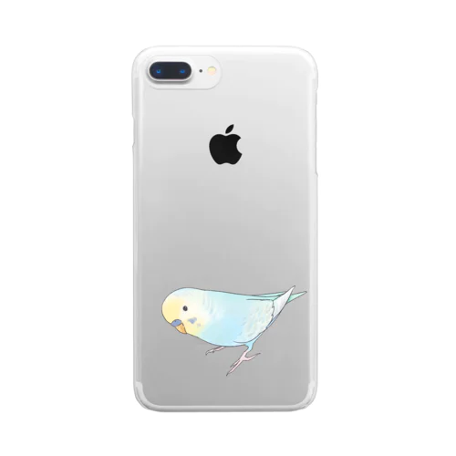 レインボーなセキセイインコちゃん【まめるりはことり】 Clear Smartphone Case