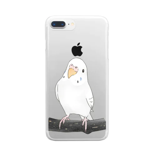 まったりセキセイインコちゃん【まめるりはことり】 Clear Smartphone Case