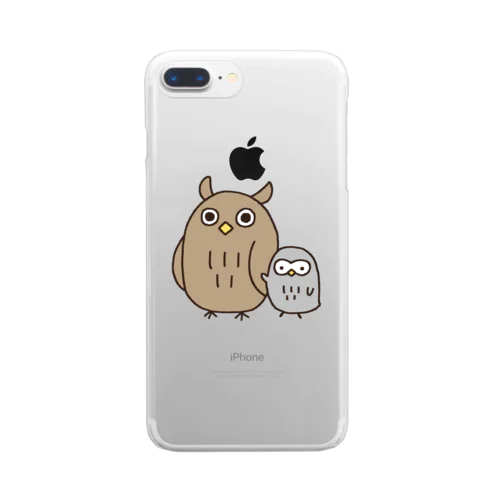 ふくろうふーさんとくーちゃん Clear Smartphone Case