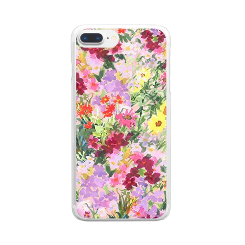 水彩の花 Clear Smartphone Case