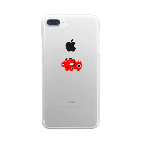 福島の赤いあいつ 赤べこ 투명 스마트폰 케이스