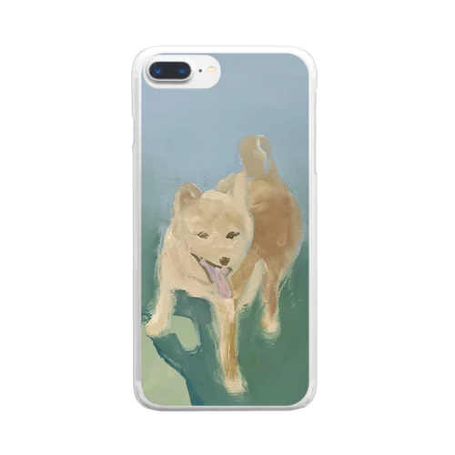 庭の柴犬 Clear Smartphone Case